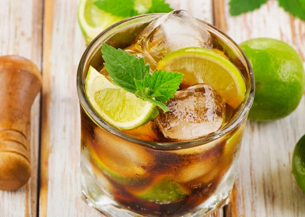 Glass of cocktail with ice — Stock Photo, Image