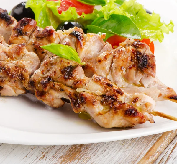 Grilled chicken kebab — Stock Photo, Image