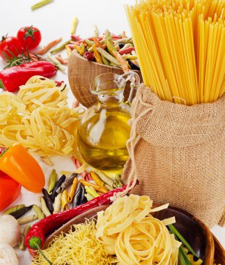 taze sebze ile makarna