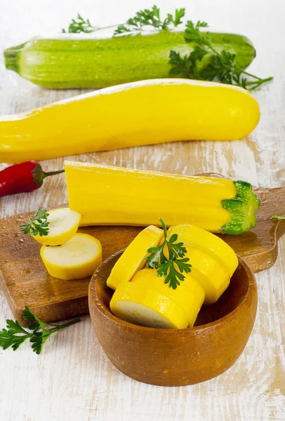 Zucchini on table — Stock Photo, Image