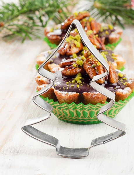 Cupcake met kerstboom — Stockfoto