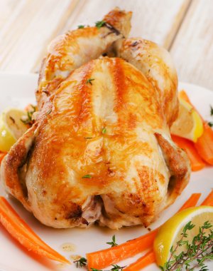Whole Roasted chicken clipart