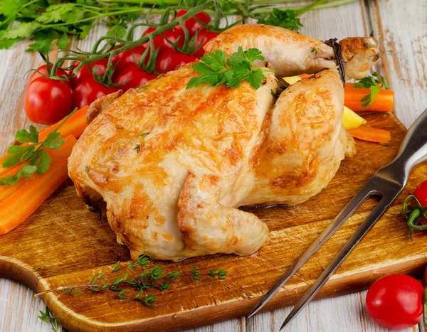 Pollo arrosto con verdure — Foto Stock