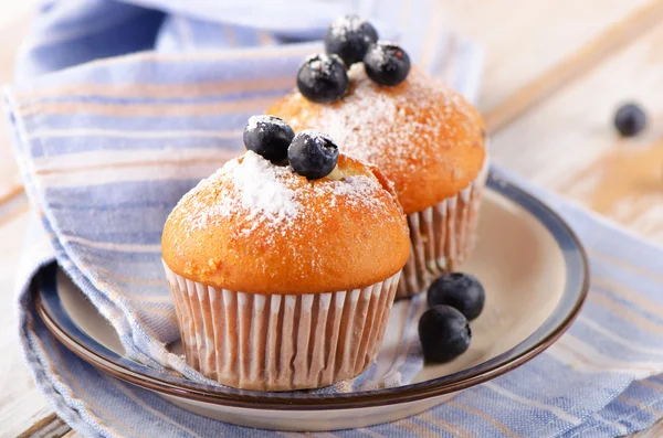 Muffins with blueberries — Stock Photo, Image