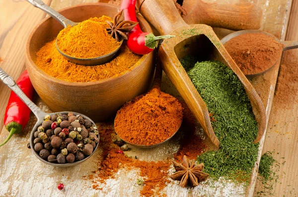 Colourful  ground spices — Stock Photo, Image