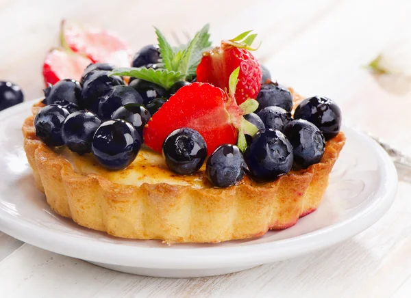 Fresh blueberry tart — Stock Photo, Image