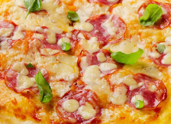 Salami-Pizza — Stockfoto