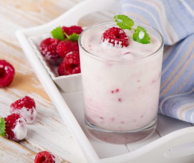 Nane ile Ahududu yoğurt