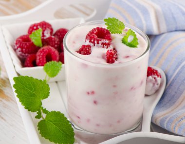 Nane ile Ahududu yoğurt