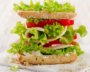 Türkiye ve sebze ile sandviç