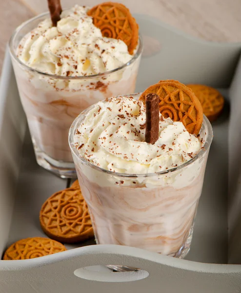 Cream Milkshake in   Glasses — Stock Photo, Image