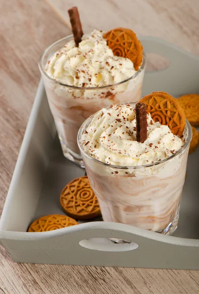 Cream Milkshake in   Glasses — Stock Photo, Image