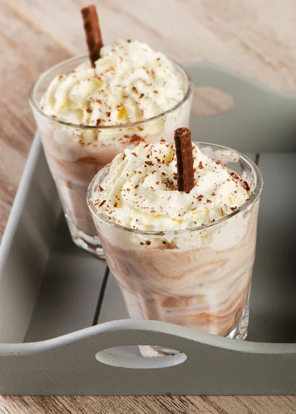 Milk shakes with cookies. — Stock Photo, Image