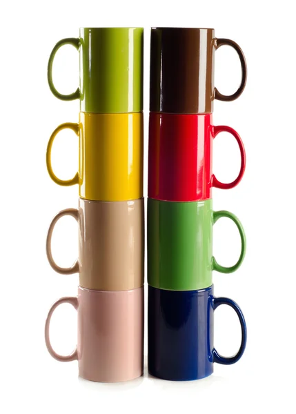 Conjunto de canecas coloridas — Fotografia de Stock