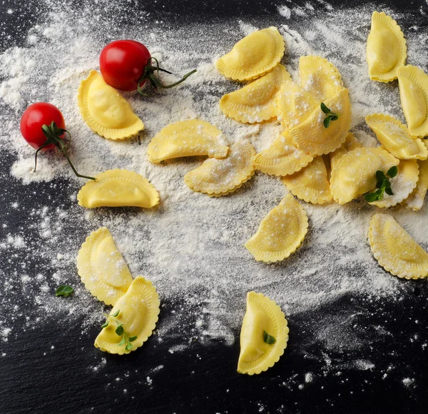 Raw cheese ravioli — Stock Photo, Image