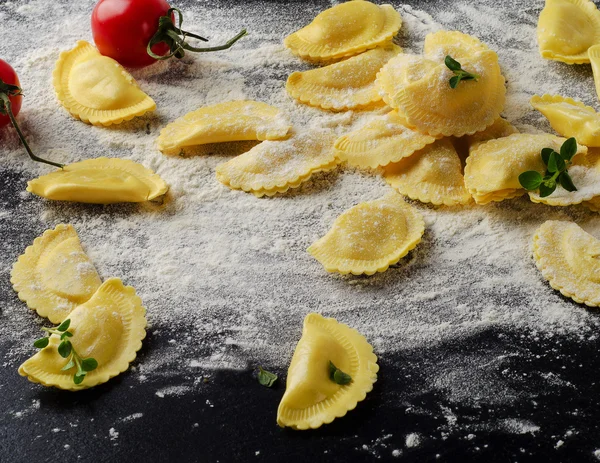 Raw cheese ravioli — Stock Photo, Image