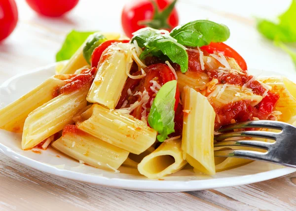 Penne pasta with a bolognese  sauce. — Stock Photo, Image