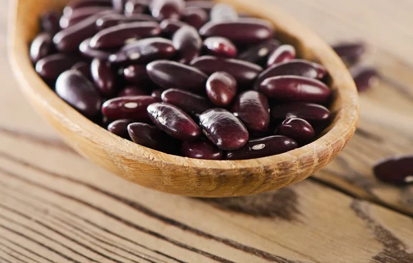 Kidney red beans in   spoon. — Stock Photo, Image