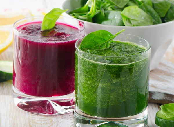Glasses of Vegetable Juices — Stock Photo, Image