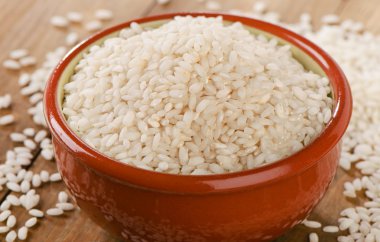 Arborio rice in bowl clipart