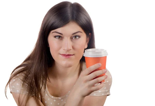 Woman with Coffee Cup — Stock Photo, Image