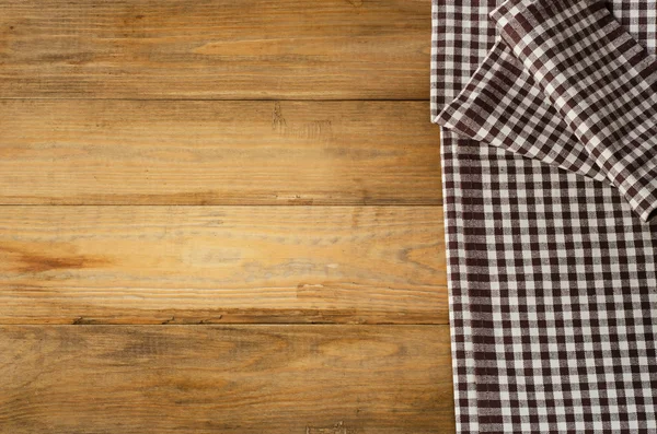 갈색 체크 무늬 식탁보 — 스톡 사진