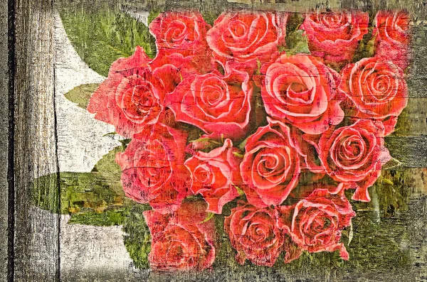 Sfondo con rose rosse — Foto Stock