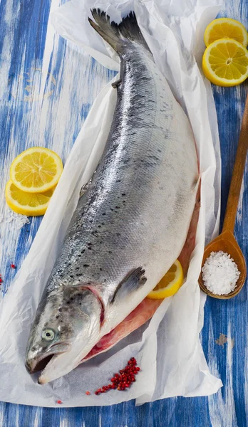 Atlantic Salmon  with lemon — Stock Photo, Image