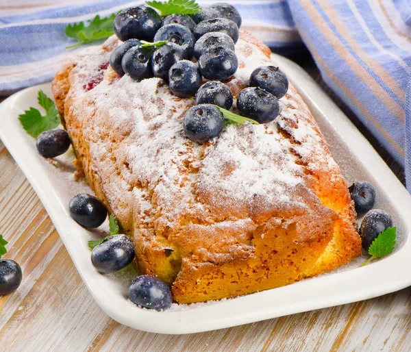 Läckra hembakade blåbär tårta — Stockfoto