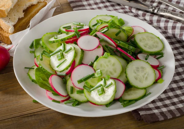 Salad with radish and cucumbers — Stock Photo, Image