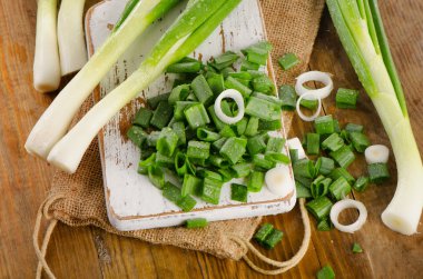 Chopped fresh green onions clipart