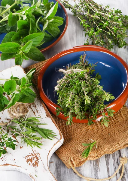 Green mediterranean herbs — Stock Photo, Image