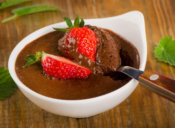 Homemade Chocolate Mousse with berries