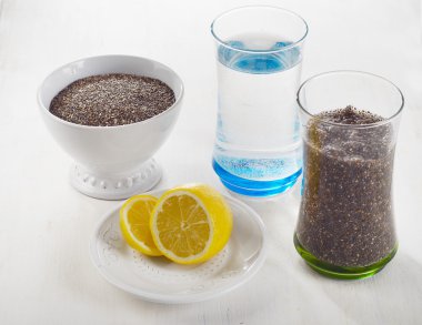 Chia tohumu su ve limon ile.