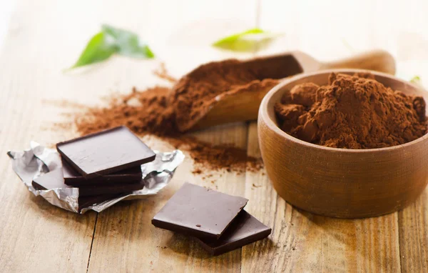 Polvo de cacao en un tazón — Foto de Stock