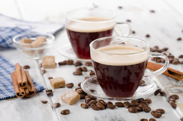 Glas koffie cups — Stockfoto