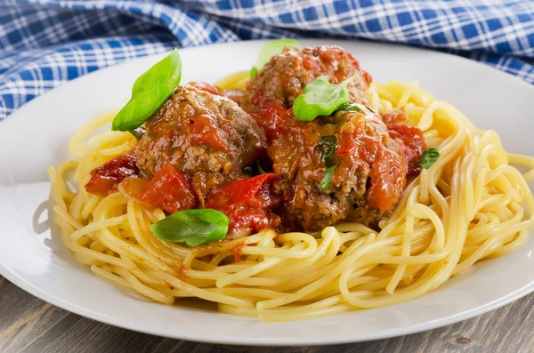 Italian pasta with meat — Stock Photo, Image