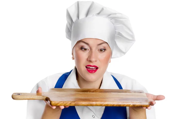 Mladá žena kuchařka — Stock fotografie