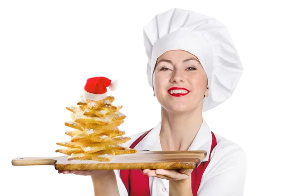 Donna chef sorridente — Foto Stock