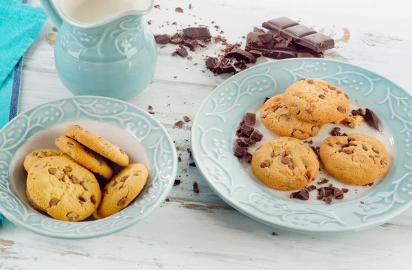 Tej csokoládé chip cookie-k — Stock Fotó