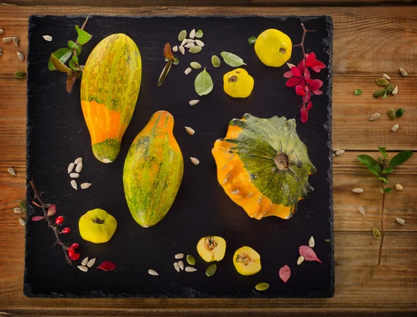 Φθινόπωρο νεκρή φύση με φρούτα και λαχανικά. — Φωτογραφία Αρχείου