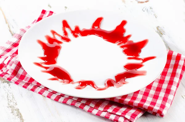 Empty white plate for desserts menu — Stock Photo, Image