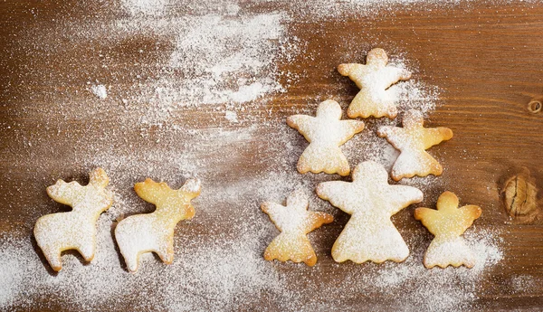 Christmas tree of homemade angel cookies — Stock Photo, Image