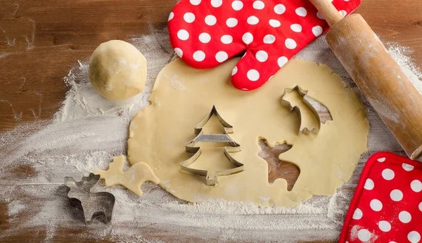 Składniki do pieczenia ciasteczek świątecznych. — Zdjęcie stockowe
