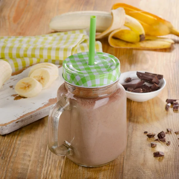 Healtthy csokoládé banán turmix — Stock Fotó