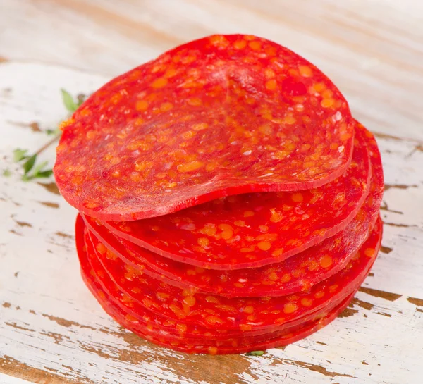 Spanish chorizo sausage — Stock Photo, Image