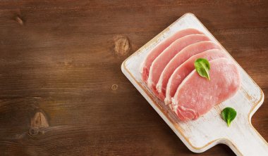 Raw pork chops  clipart