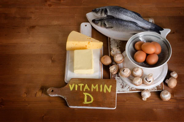 Foods containing vitamin D — Stock Photo, Image