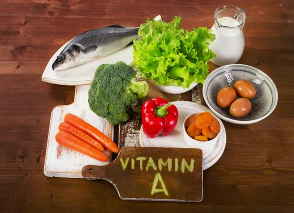 Foods containing vitamin A — Stock Photo, Image