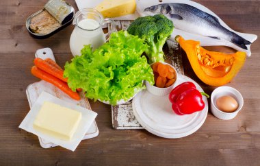 A vitamini sağlıklı gıda. 